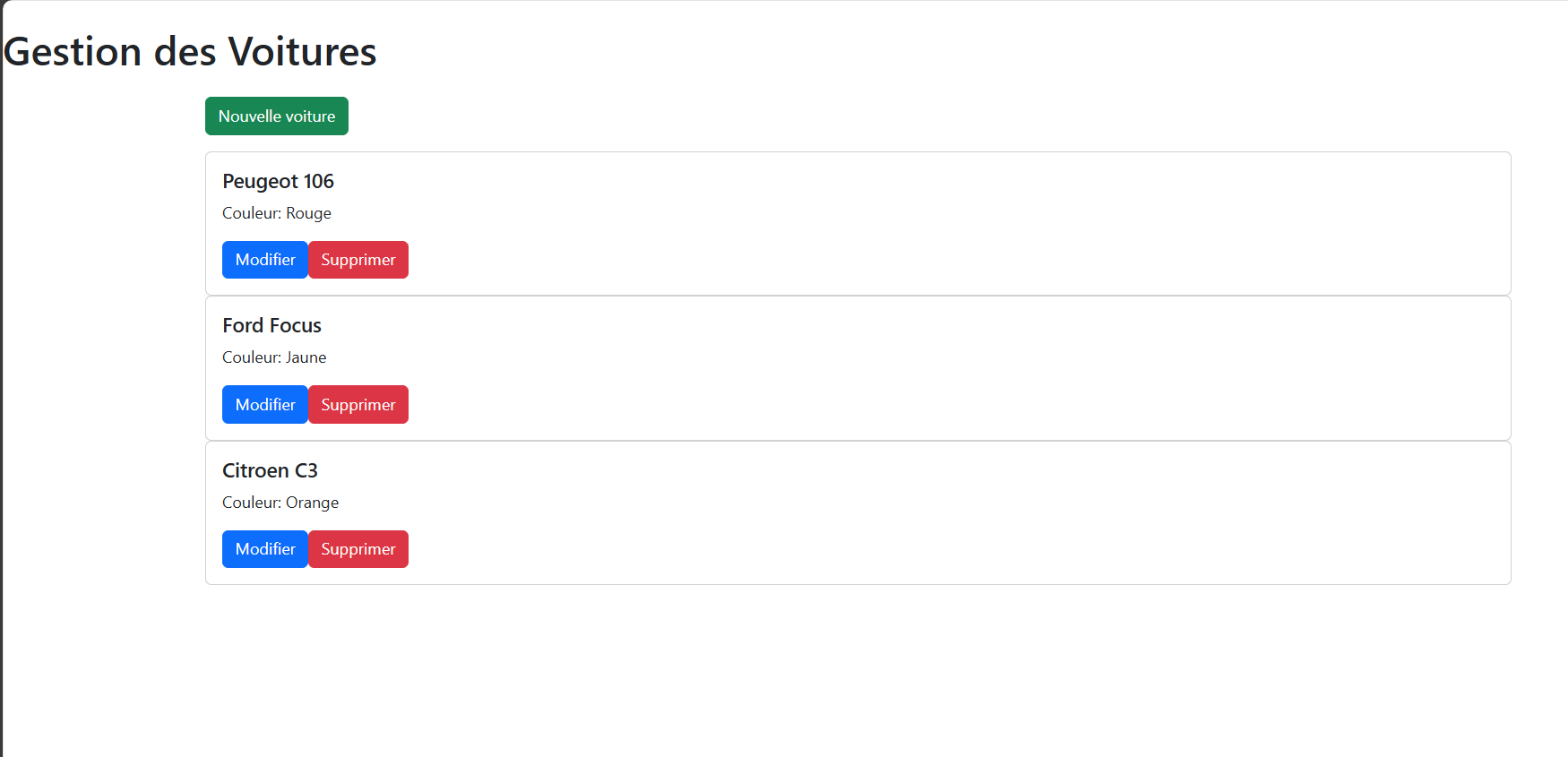 Gestion Voiture